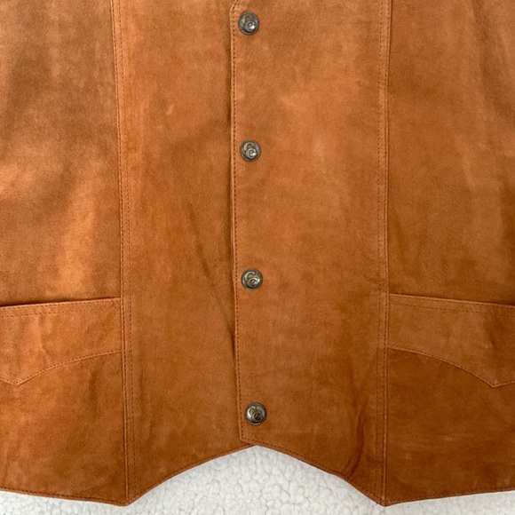 Cripple Creek Men's Cognac Suede Leather Vest XL NWT - Picture 9 of 16